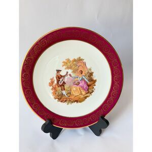 Mid-Century Limoges‎ Porcelain Plate – Romantic Fragonard Scene – Made in France